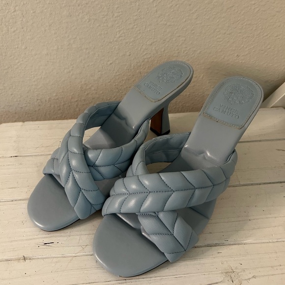 Vince Camuto Light Blue Braided Heels - Picture 1 of 6